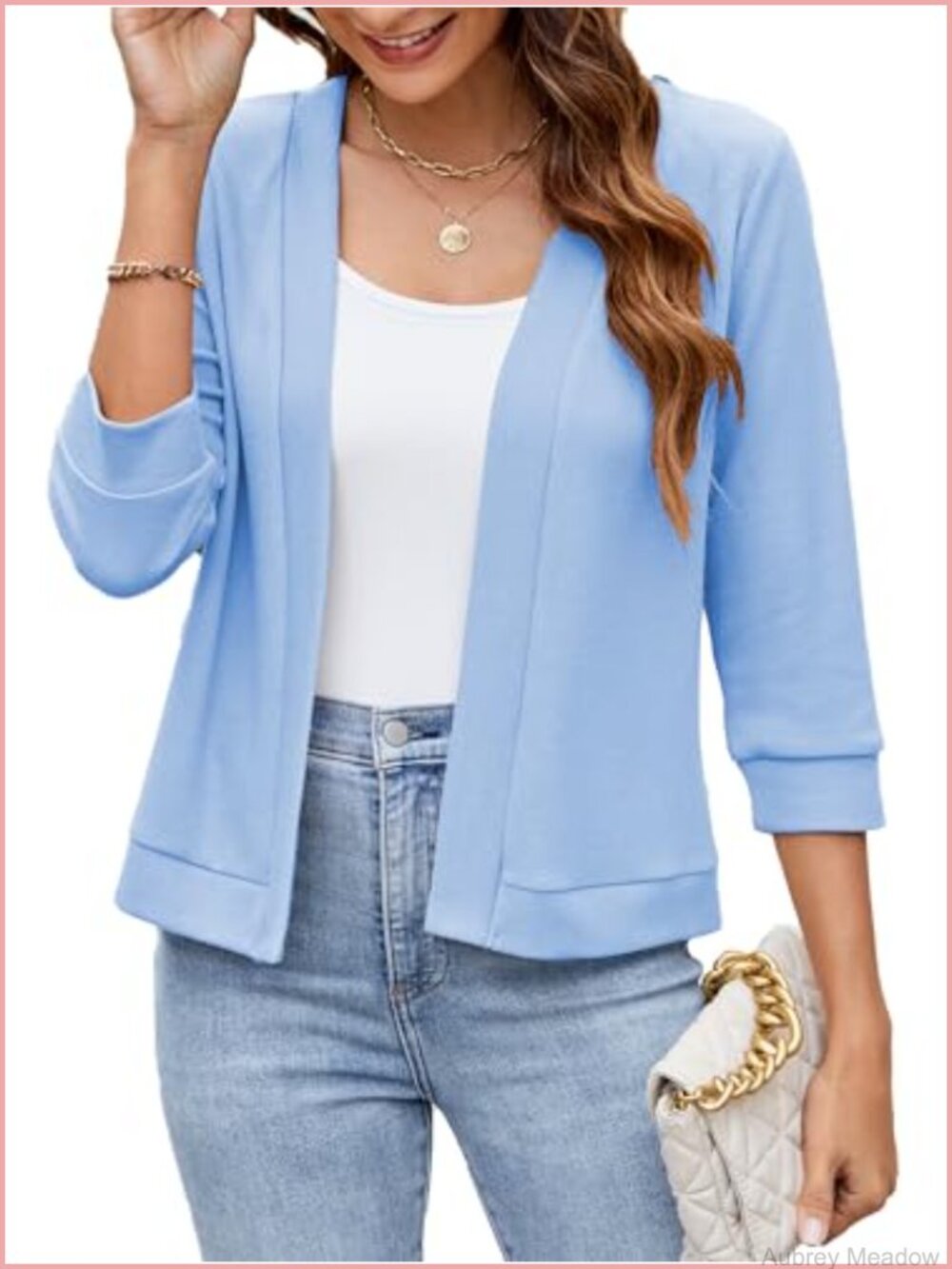 Womens Cropped Open Front Cardigan 3/4 Sleeve Bolero Shrug Lightweight Rayon